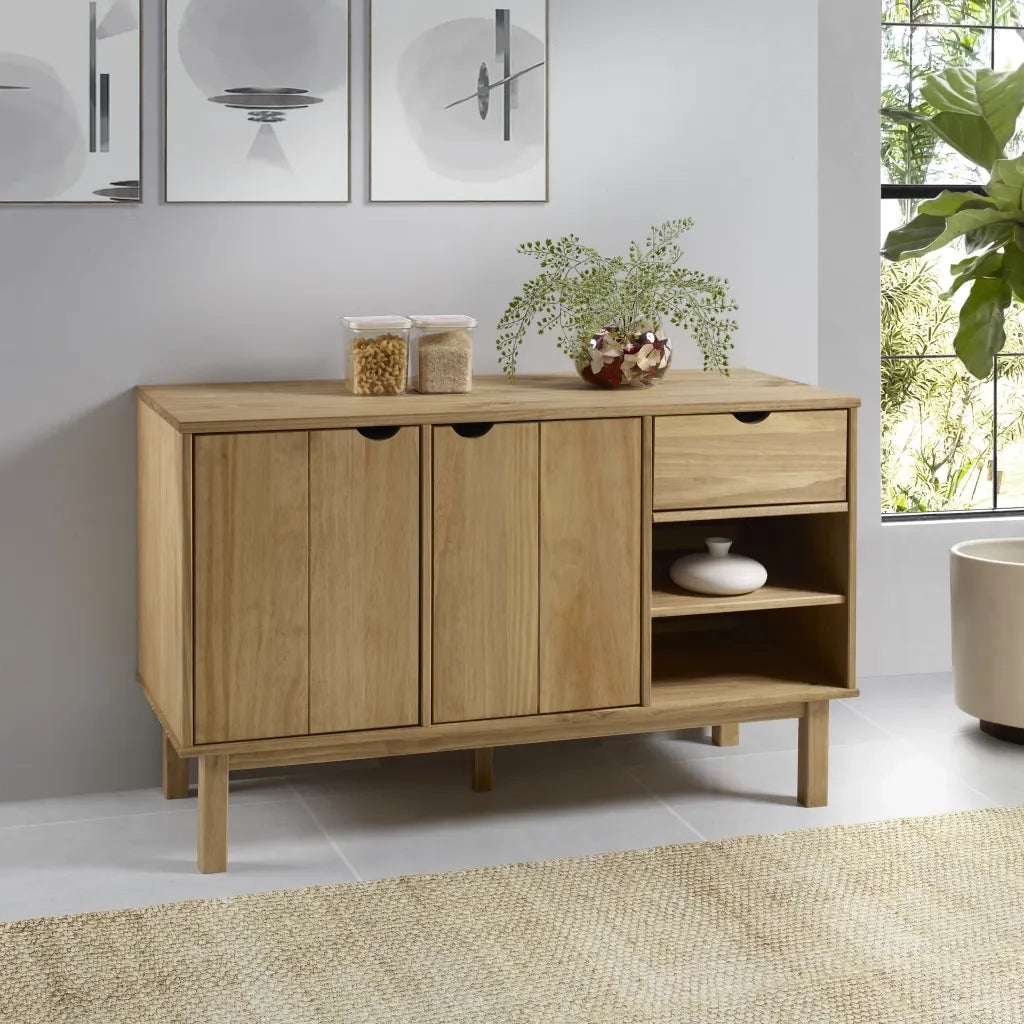 Credenza | Madia | Buffet da pranzo | Armadio da pranzo OTTA 114x43x73,5 cm in Legno Massello di Pino
