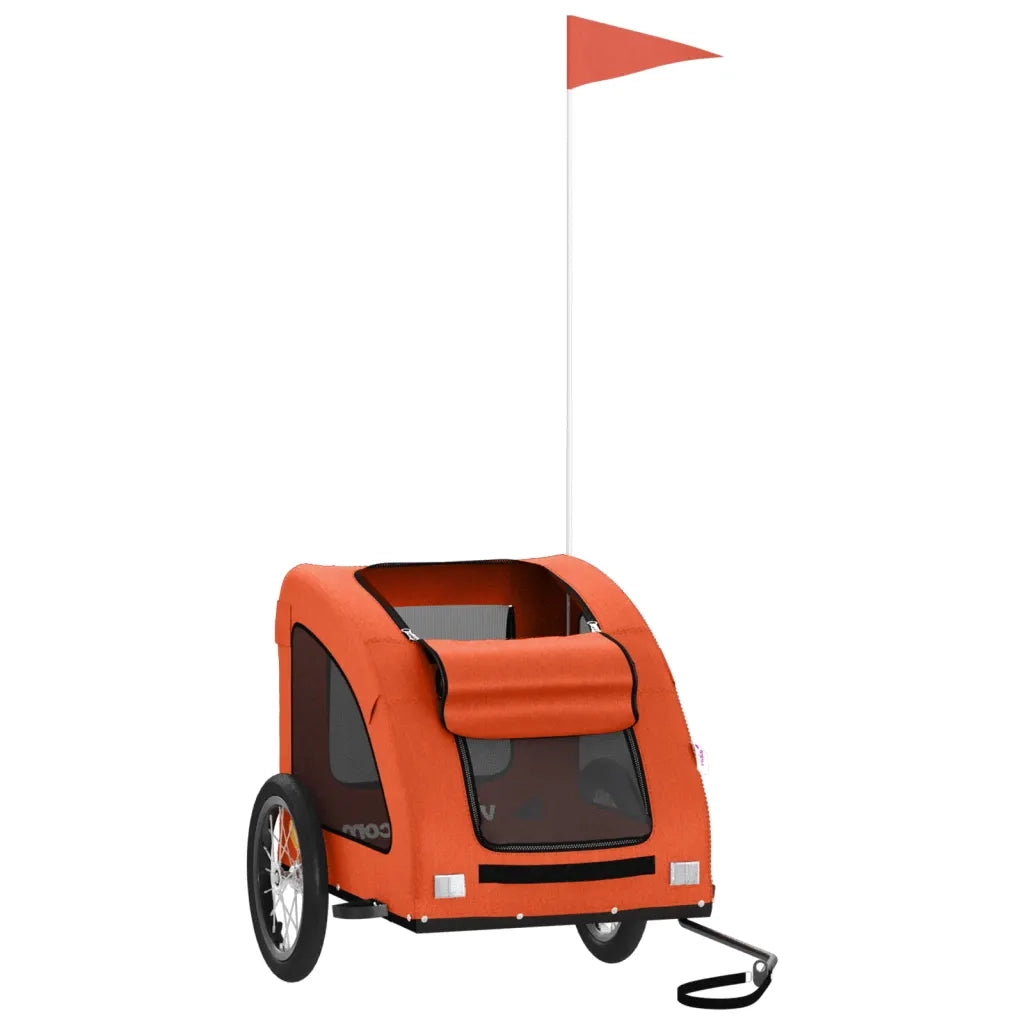 Rimorchio da Bici per Animali Arancione e Grigio Oxford e Ferro CFW2603366