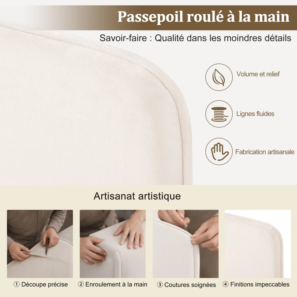 Letto contenitore 90 × 200 cm con sollevamento idraulico, lato reversibile, senza materasso, in velluto beige