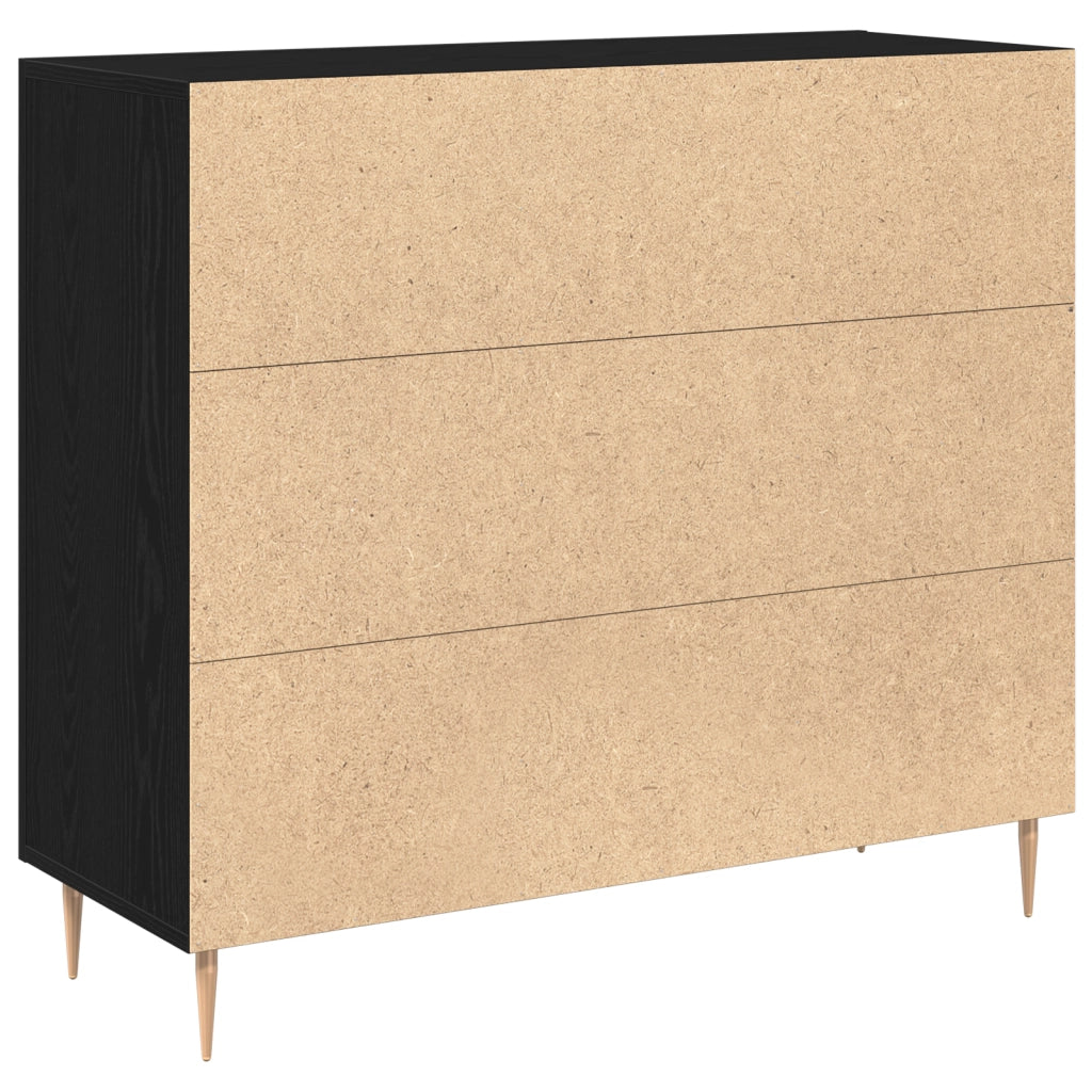 Mobile Nero Rovere 90x34x80 cm in Legno