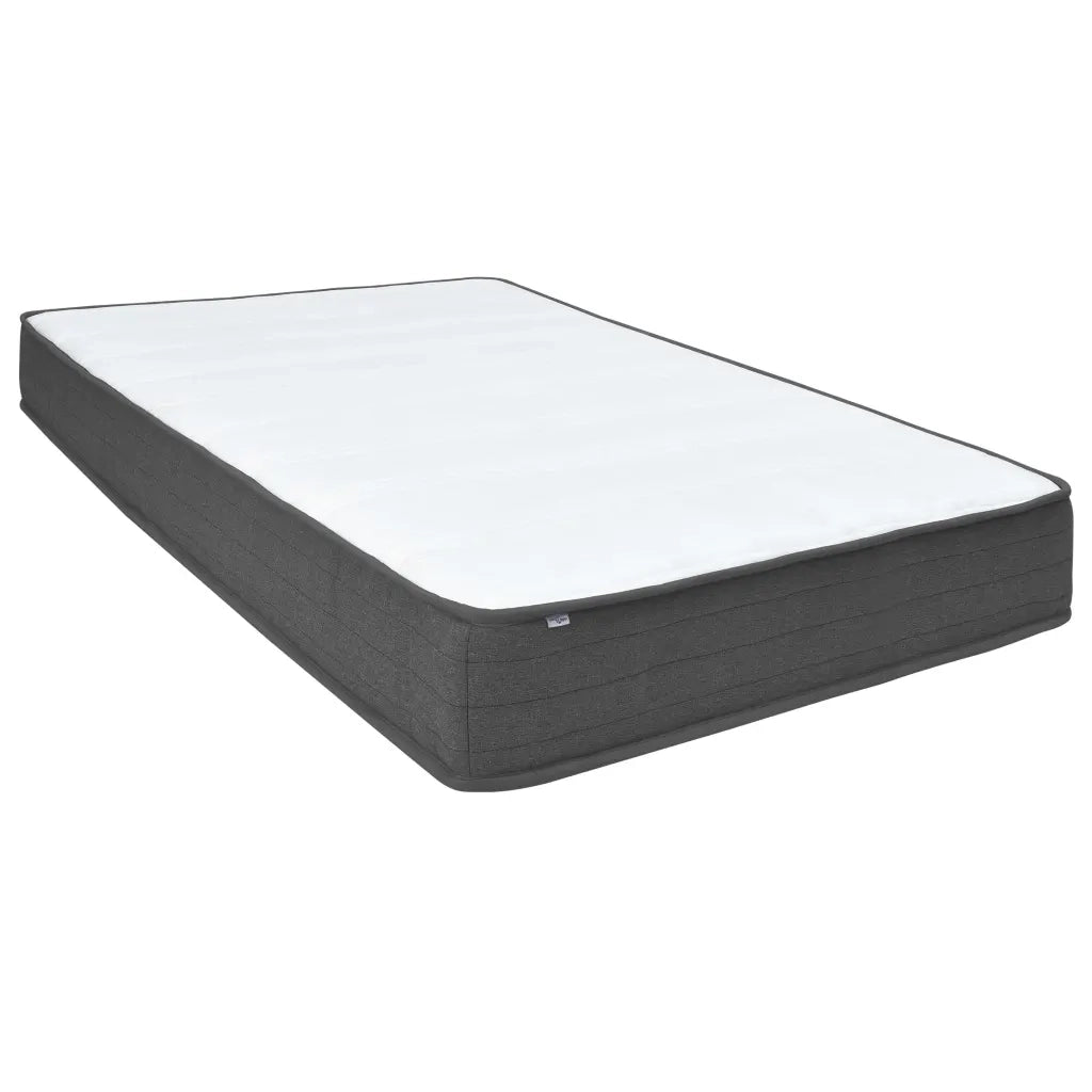 Letto a Molle Grigio Scuro in Tessuto 140x200 cm