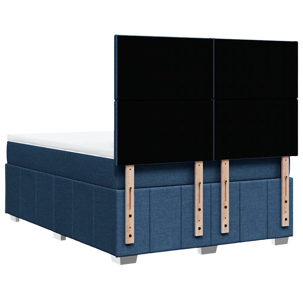 vidaXL Giroletto a Molle con Materasso Blu 140x190 cm in Tessuto