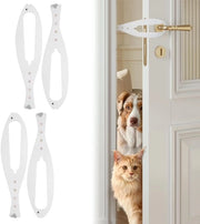 Blocco Porta per Animali - Porta Bloccante per Cani e Gatti - Protezione per Cani dalla Ciotola e dal Cibo - Sostegno Porta per Gatti 2,5-6 pollici di larghezza - Nessuna Misura da Verificare - Facile da Installare (Bianco)