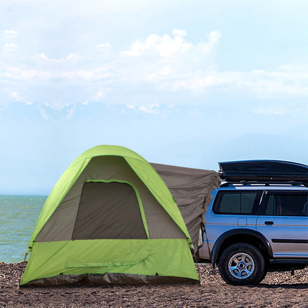 Tenda da campeggio 4-5 persone ¨C Zephmum ¨C Verde, Poliestere fibra di vetro, 300x300x230 cm