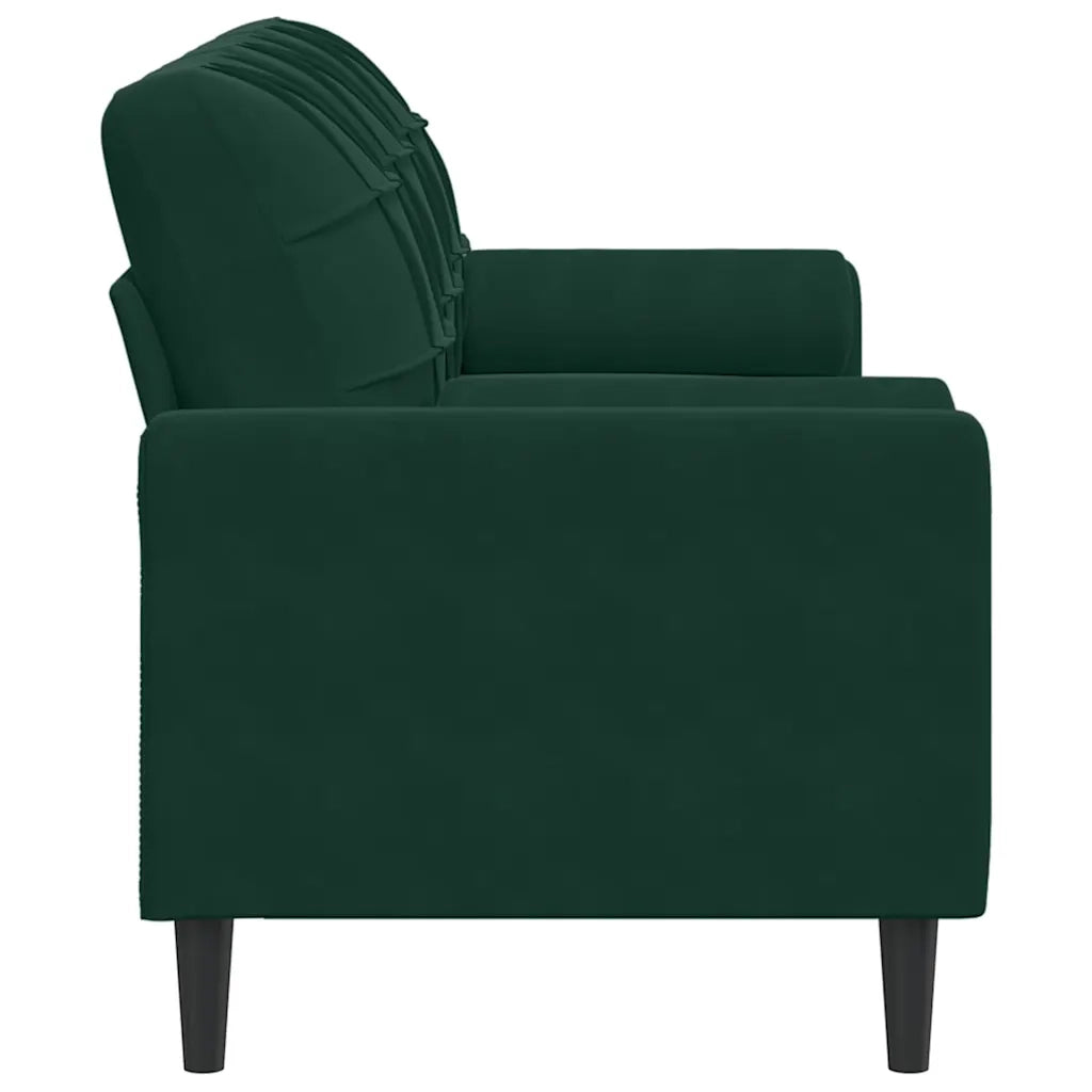 Divano a 3 Posti con Cuscini Verde Scuro 180 cm in Velluto 3278231