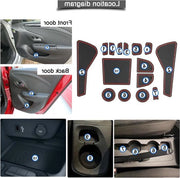 Mattonelle di gomma per Opel Corsa F 2020-2023 - Antiscivolo, Rivestimento interno e Spazio di stivaggio (Rosso)
