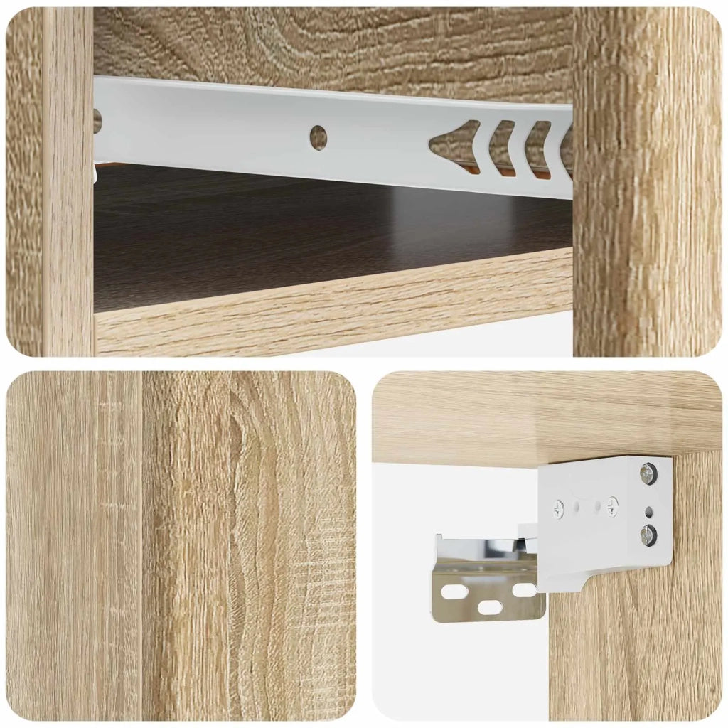 Tavolino da Parete Laterale Rovere Sonoma 59 x 34,5 x 17 cm 899167