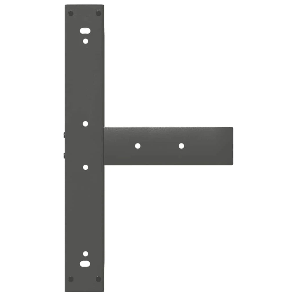 Set di 2 gambe robuste per tavolo da bar a forma di T 60 x 35 x 110 cm con piedini regolabili acciaio antracite 02_0057366