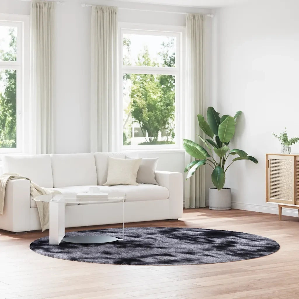 Tappeto Shaggy a Pelo Lungo NAVARRA Grigio Scuro 240x240 cm 4102928