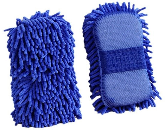 Due pezzi - Washandschoenen a microvezel premium, morbidi, impermeabili, chenille a doppio strato, ideali per il lavaggio e dettaglio della vettura