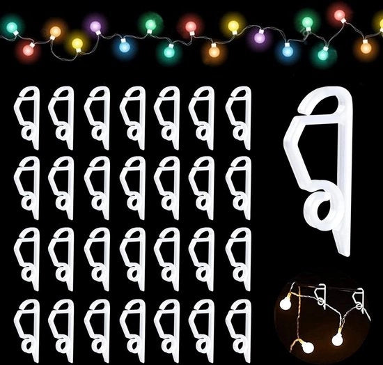 100 pezzi di clip per lampada - decorazione di Natale - clip per lampada in plastica - decorazione a filo - per uso interno ed esterno - universale