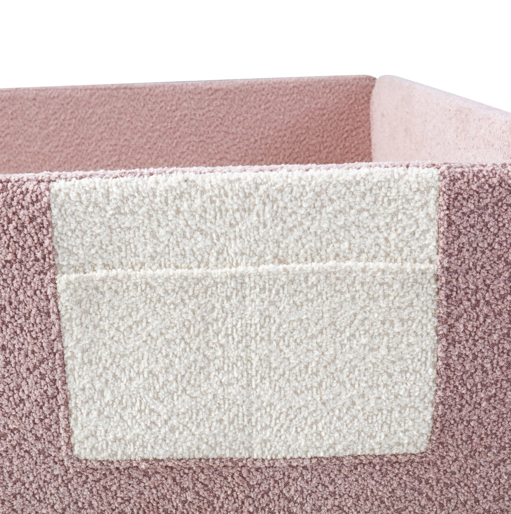 Letto imbottito per bambini 140x190 cm in velluto rosa con sponde removibili