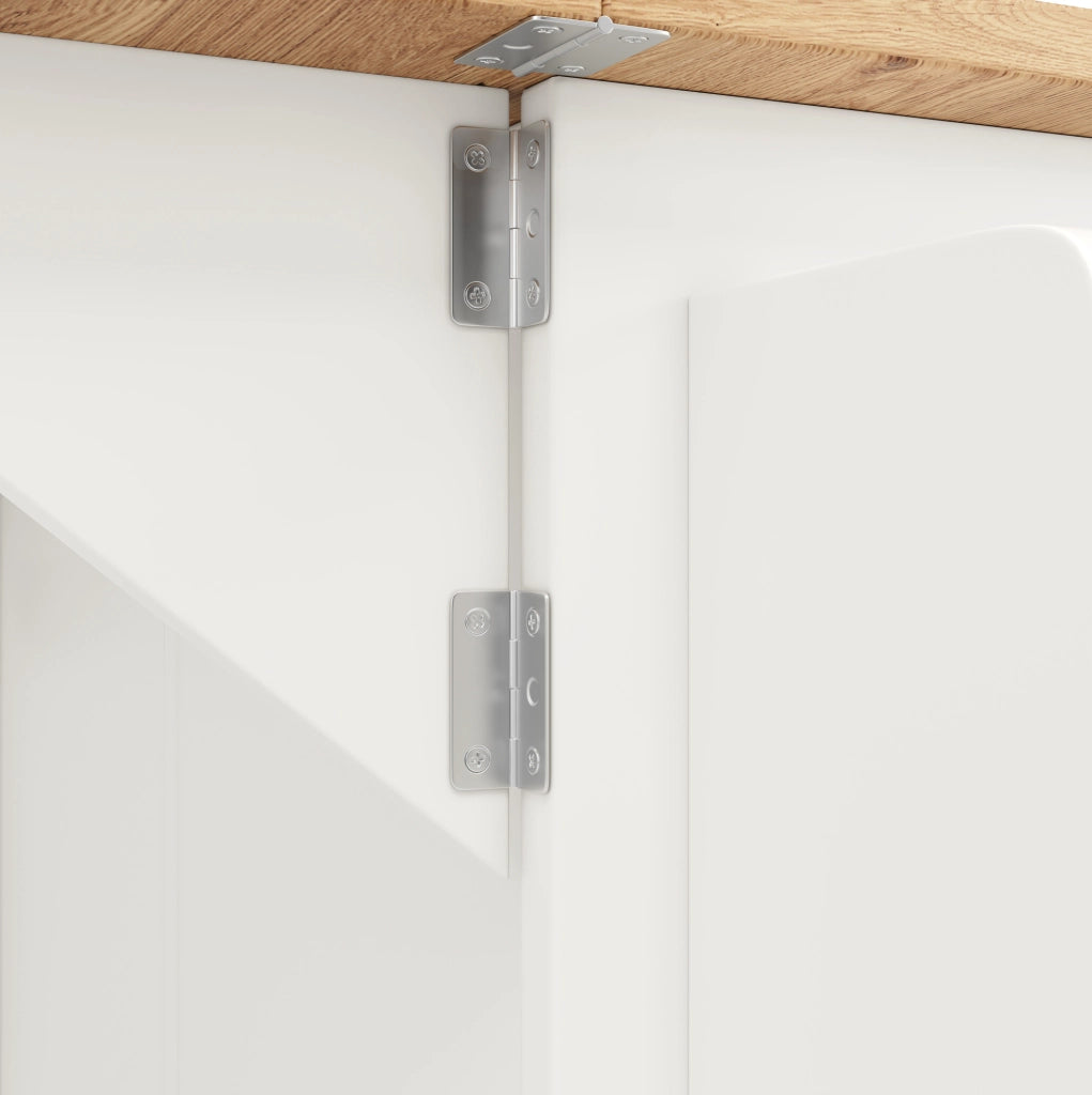 Carrello da cucina 120x43.2x92 cm pieghevole con ruote bloccabili in MDF bianco