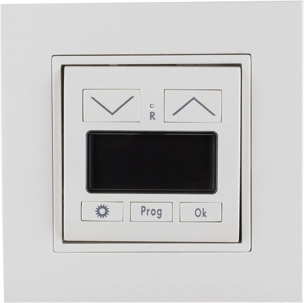 REV 0399490190 Timer per Tapparelle a Incasso Compatibile con Gira Jung Merten Busch Jaeger Memoria 36h Programma Casuale colore Bianco