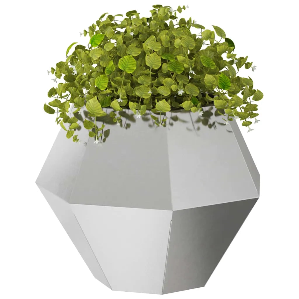 Fioriera 2 pcs Argento 50 x 50 x 40 cm Acciaio inossidabile