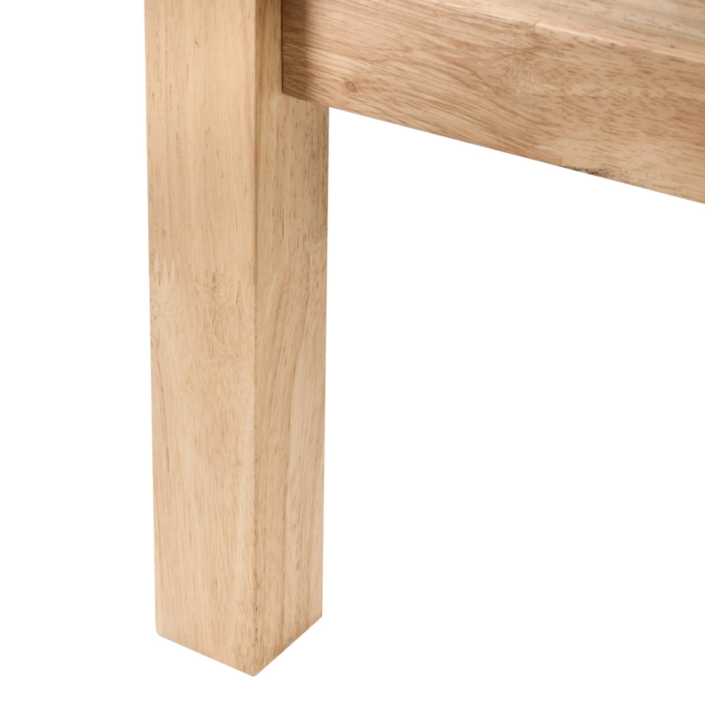 Letto a baldacchino in legno di gomma marrone chiaro 180 x 200 cm doghe minimalista camera da letto