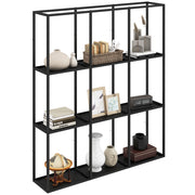 Libreria Murale a Ripiani in Metallo ¨C zephmum ¨C 87.5x18x100cm Nero