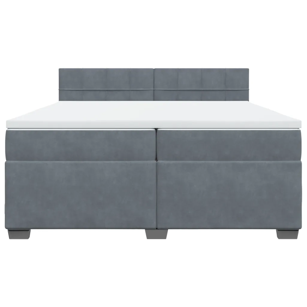 Giroletto a Molle con Materasso Grigio Scuro 200x200 cm Velluto 3288703