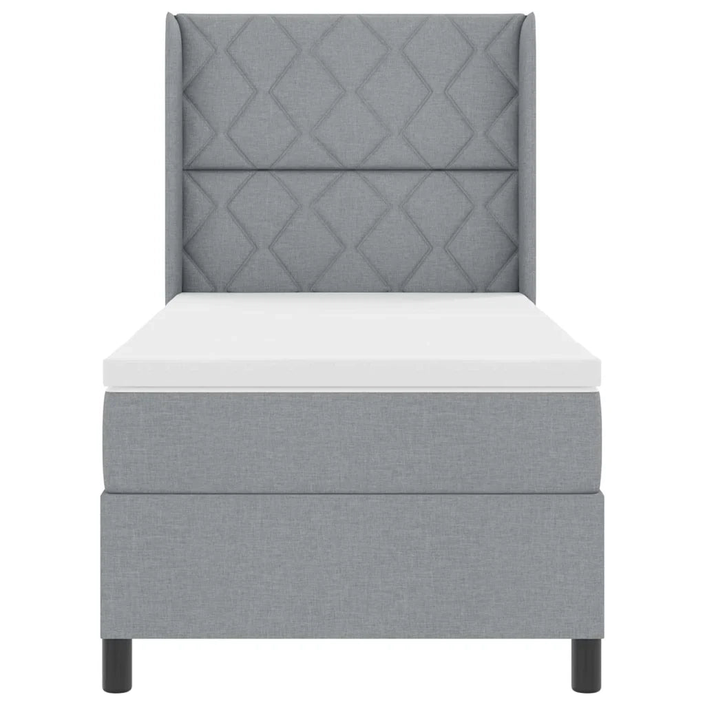Letto a molle con materasso Grigio chiaro 90 x 200 cm Tessuto 3341686