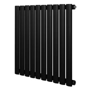 Radiatore Orizzontale Design Ovale Colonna Singola Nero 600x600 mm