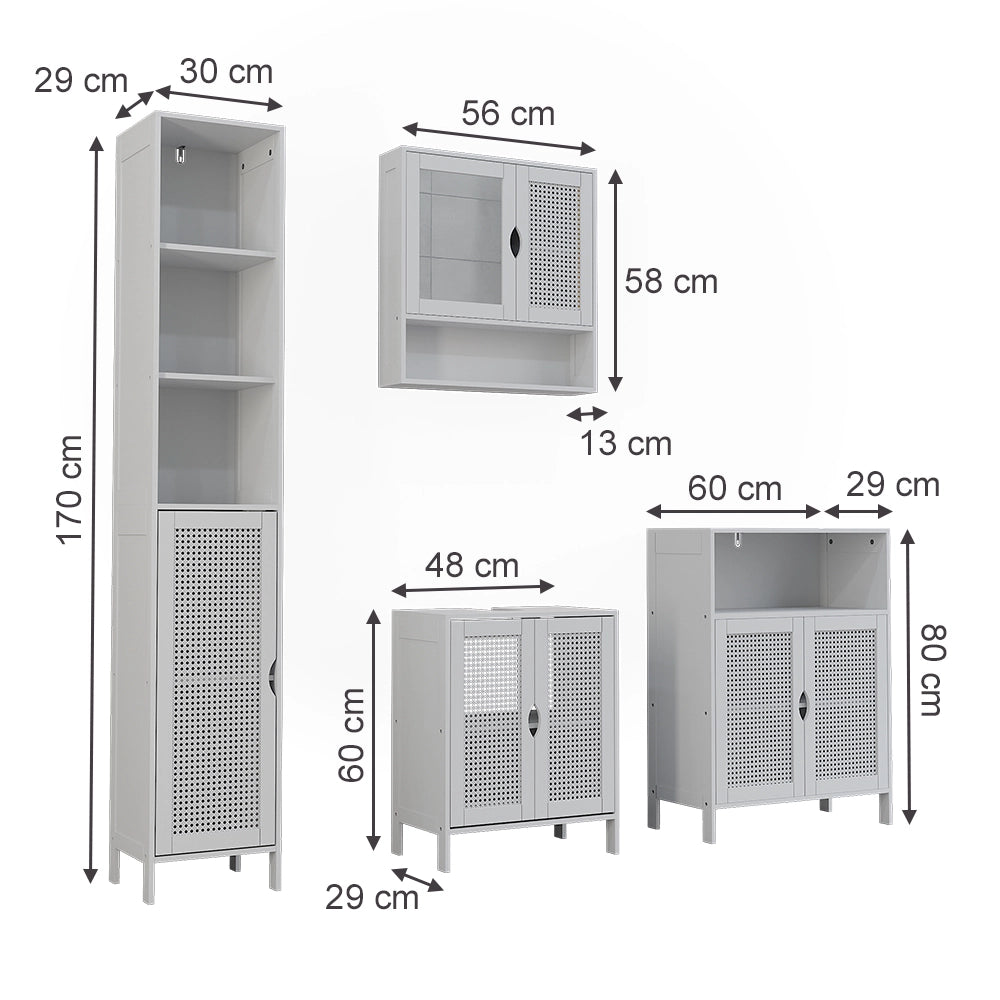 Vicco Set di mobili da bagno Bianco 4 parti