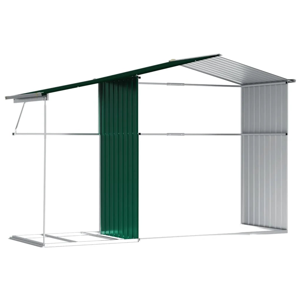 Casetta da giardino cabina ripostiglio casetta da esterno robusta casetta per attrezzi 277 x 192,5 x 179 cm acciaio zincato verde 02_0022376