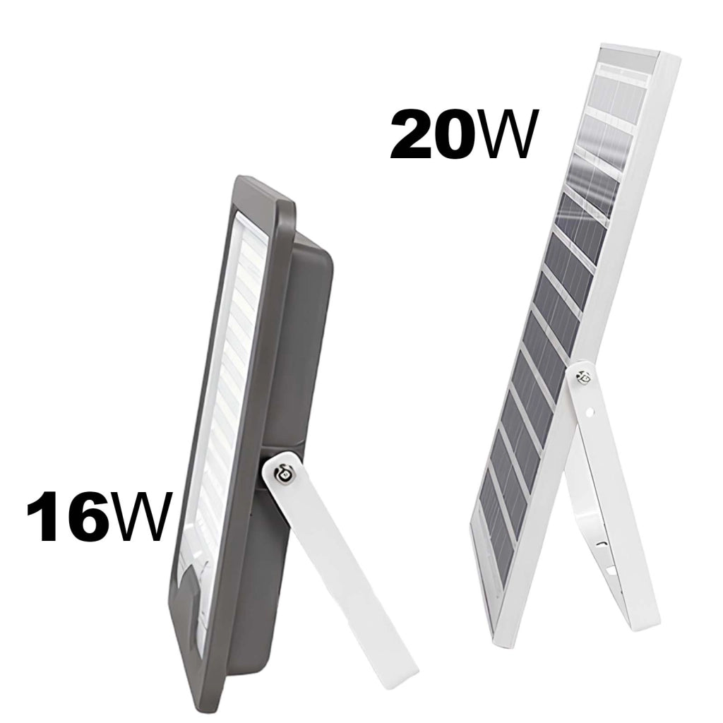 Proiettore Solare LED 16 W con Pannello Solare 20 W e Rilevamento Automatico Grigio Avizar