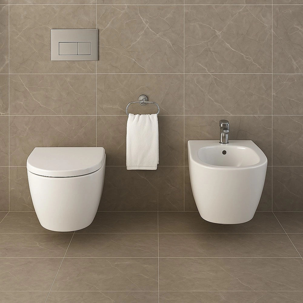 Trade Shop - Porta Asciugamani Ad Anello In Acciaio Accessorio Da Bagno Portasciugamano 87921 -