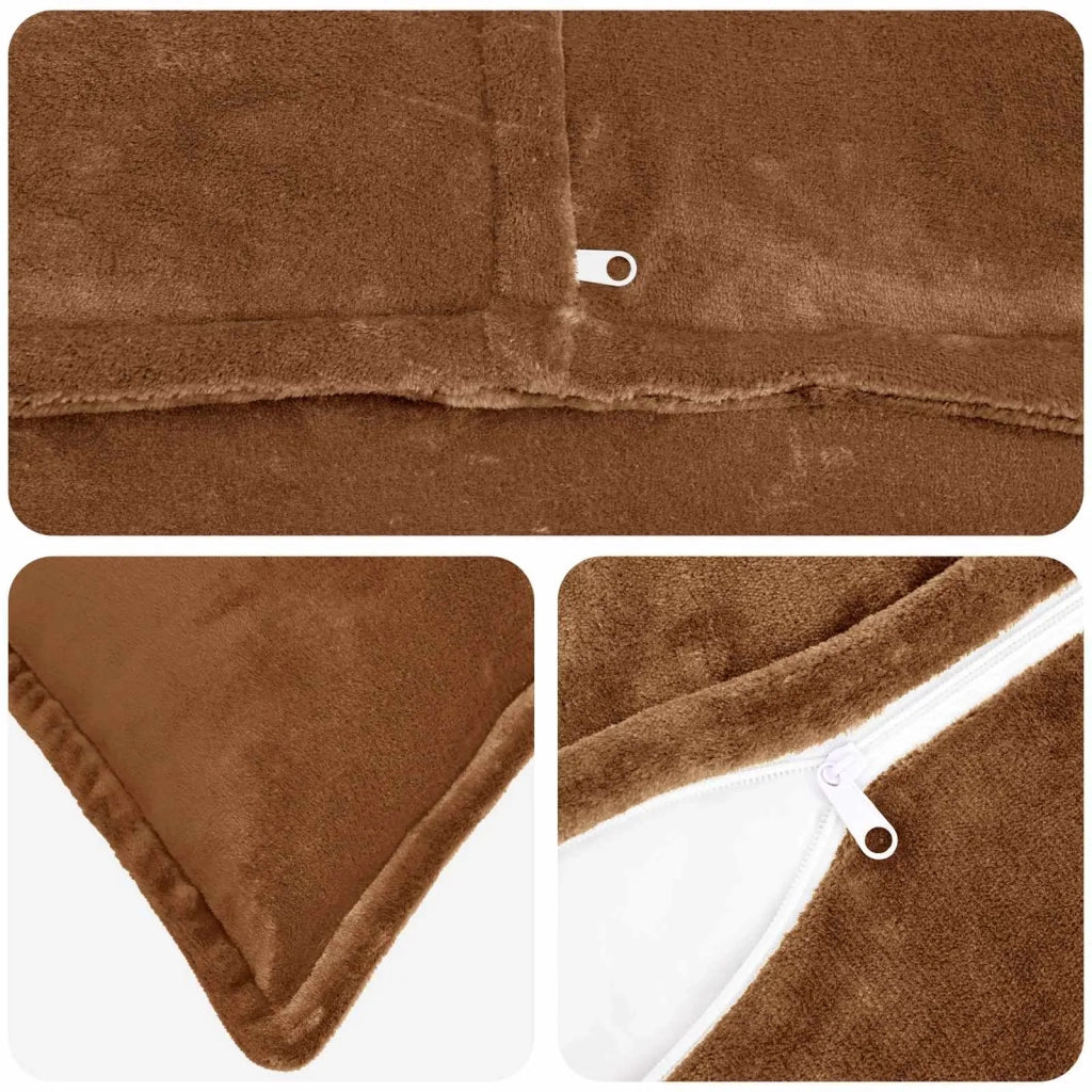 Federa 2 pcs HOUTEN Marrone Chiaro 60 x 60 cm Flanella 920899