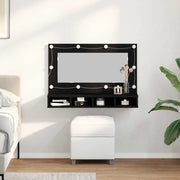 Mobiletto per specchio Rovere Nero 90 x 31,5 x 62 cm 862781