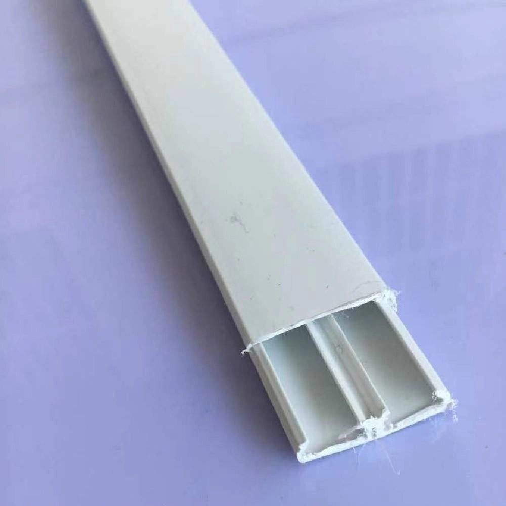 Trade Shop - Set 2 Canalina Passacavo Con Separatore 2 Metri 30 X 10mm Bianco Portacavi 60773 -