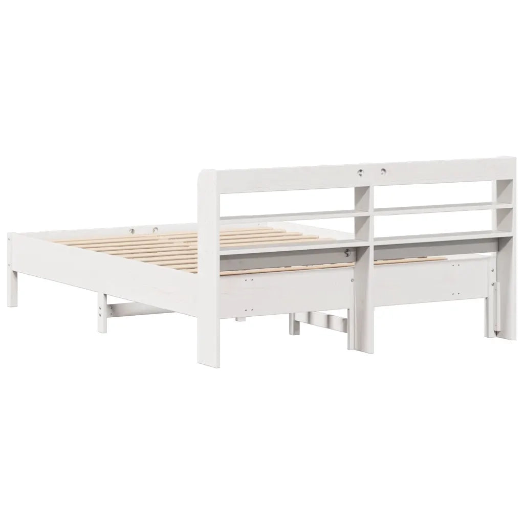 Letto matrimoniale | Letto per adulti | Letto senza Materasso Bianco 140x200 cm Legno Massello di Pino