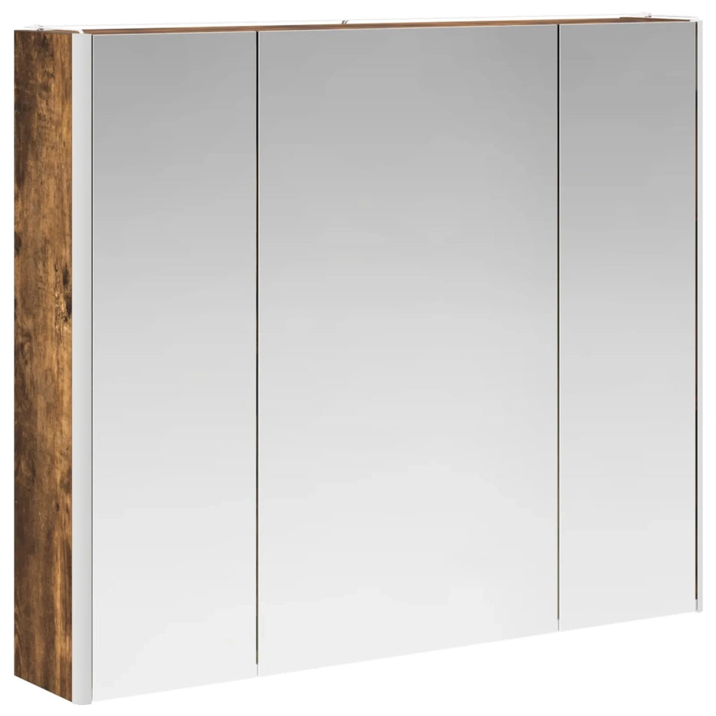 Mobiletto per specchio da bagno Rovere fumé 83,5 x 15,5 x 70 cm