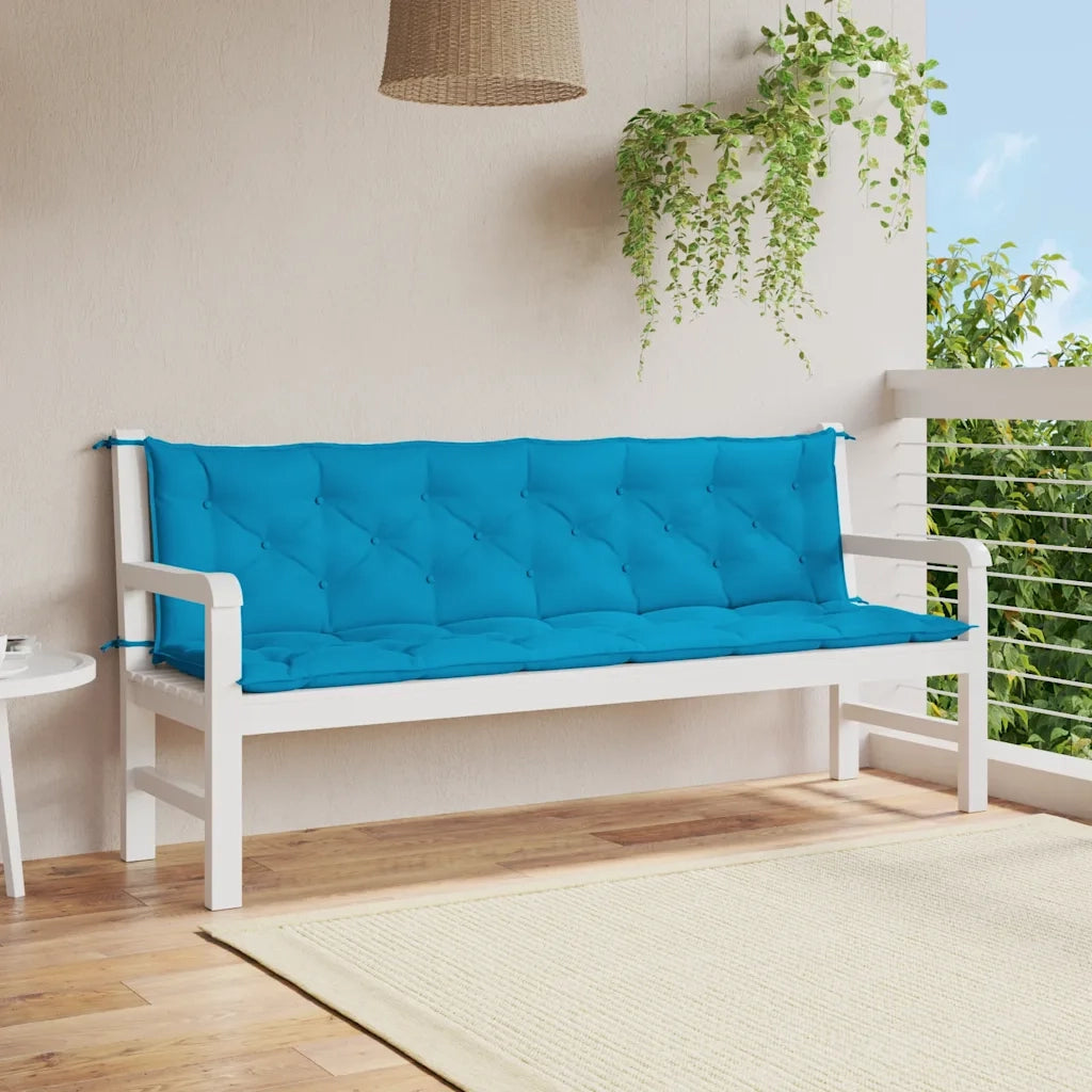 Cuscini per Panca 2 pz | Cuscini per sedie Azzurri 200x50x7 cm in Tessuto Oxford