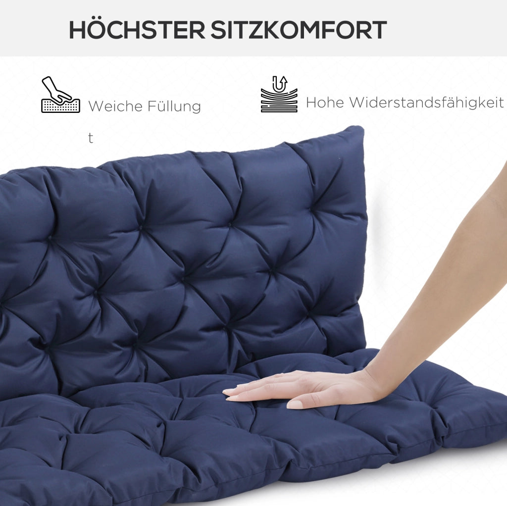 Cuscino per panca 3 posti 150x98x8 cm blu