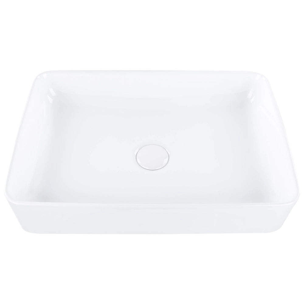 Lavabo bagno da appoggio in ceramica con finitura lucida bianca 510 x 340 mm Lavello da bagno rettangolare