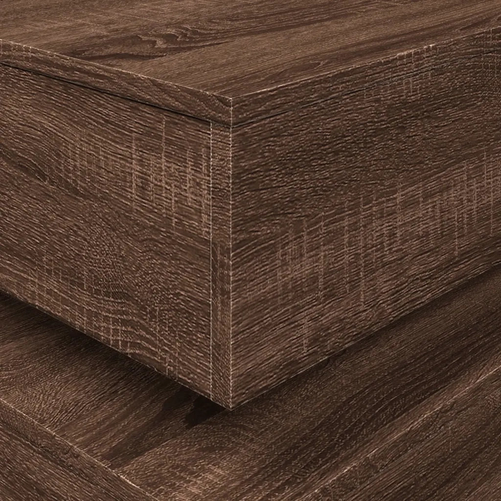 Tavolino da Salotto con Luci LED Rovere Marrone 50x50x40 cm 839860