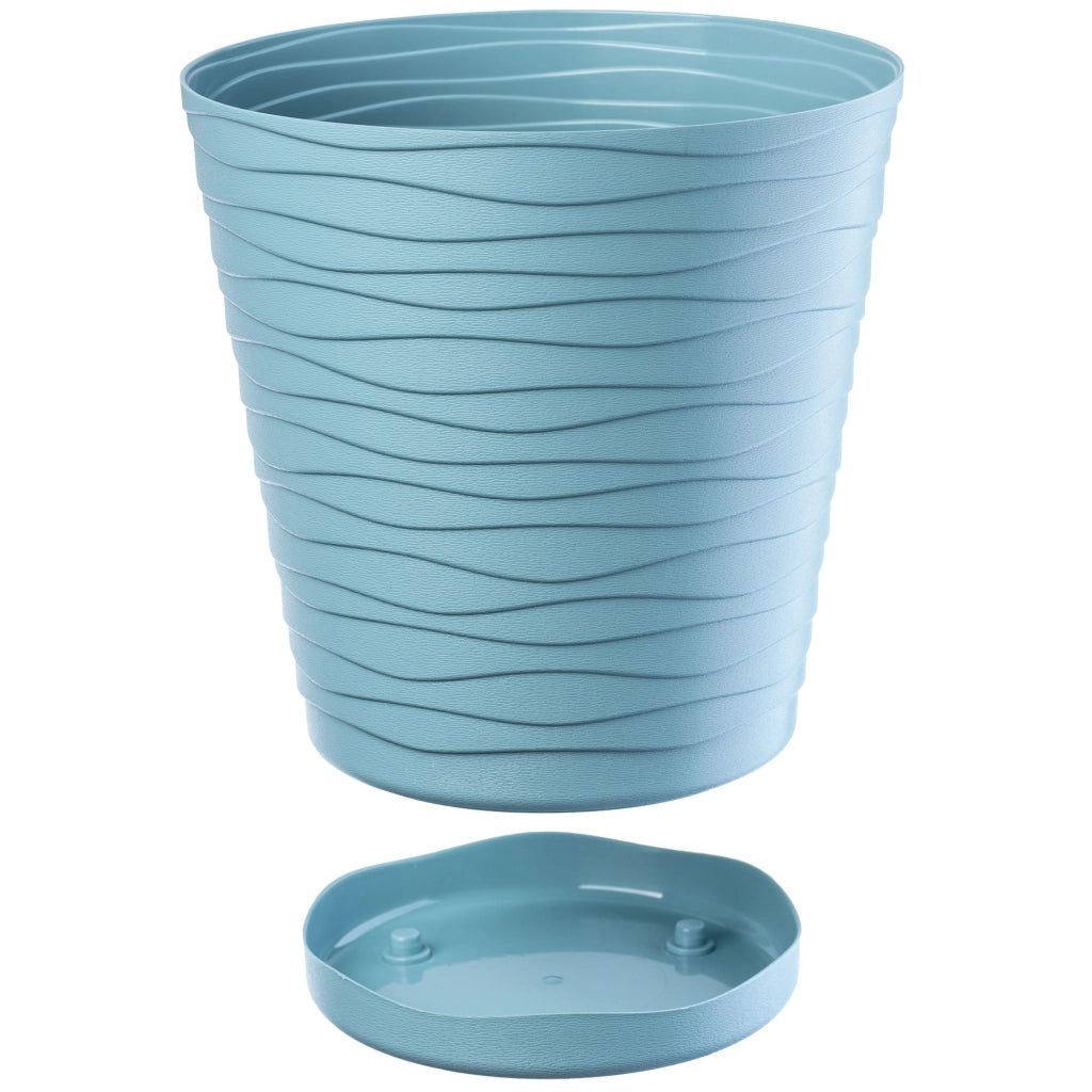 Vaso da fiori KADAX da 30 cm, con coperchio in plastica e supporto.