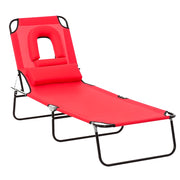 Chaise Longue Pieghevole con Cuscini ¨C Zephmum ¨C Rosso