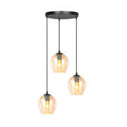 Lampadario Emibig Istar Premium 3xE27 vetro miele nero
