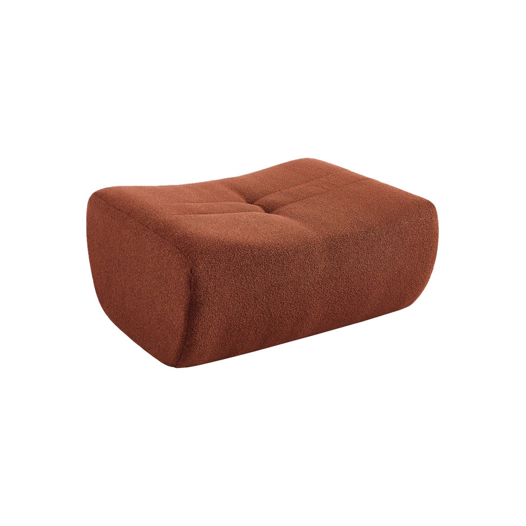 Poltrona bouclé testurizzata con poggiapiedi, 1 posto, terracotta
