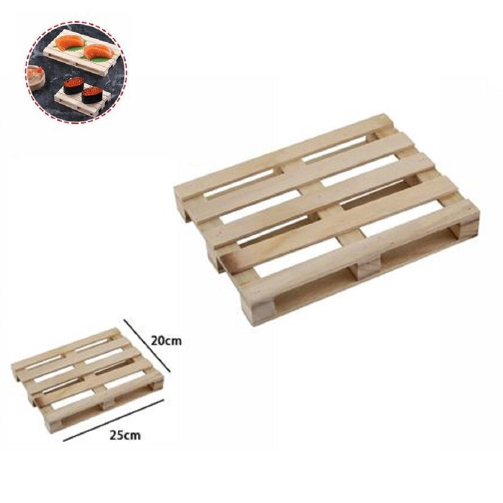 Trade Shop - Mini Pallet Di Legno Bancale Vassoio Piatto Buffet Finger Food 25 X 20 Cm 74034a -