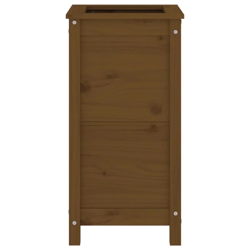 Fioriera rialzata per piante fiori terrazza giardino 40 x 40 x 78 cm legno massello di pino marrone 02_0037581