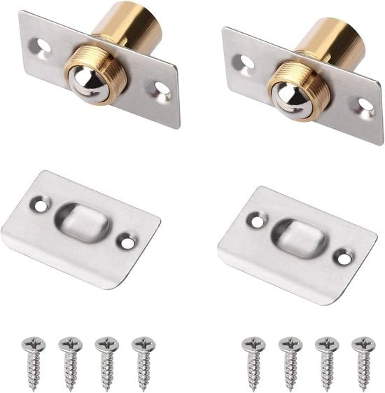 2 pezzi - Slitta porta - Magnete porta - Blocco rotolante - Blocco rotolante mobili porta - con viti - Regolabile - Blocco mobili - Blocco di sicurezza - Serratura a pressione