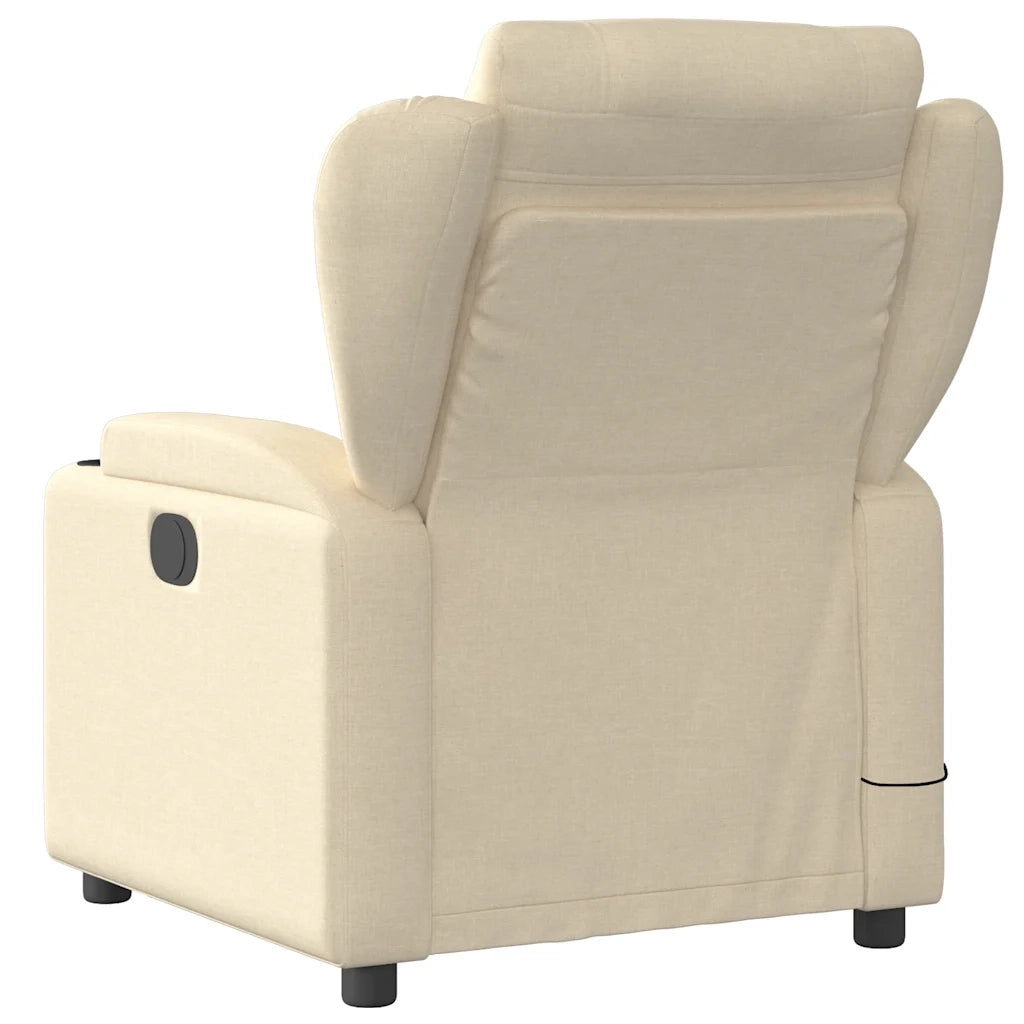 Poltrona reclinabile massaggiante in Tessuto Crema 3205571