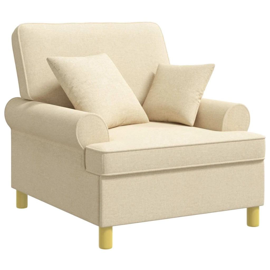 Poltrona XL con Cuscini Crema Tessuto 42043490