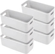 Contenitori rettangolari per archiviazione - organizzatore per casa e ufficio - 6 pezzi - grigio - plastica