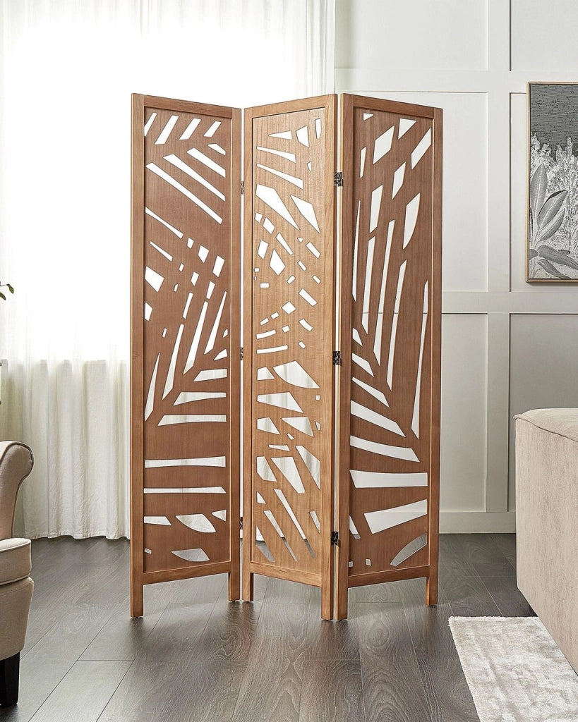 Separatore di stanza in legno naturale di Paulownia MDF a 3 pannelli pieghevole schermo decorativo divisorio
