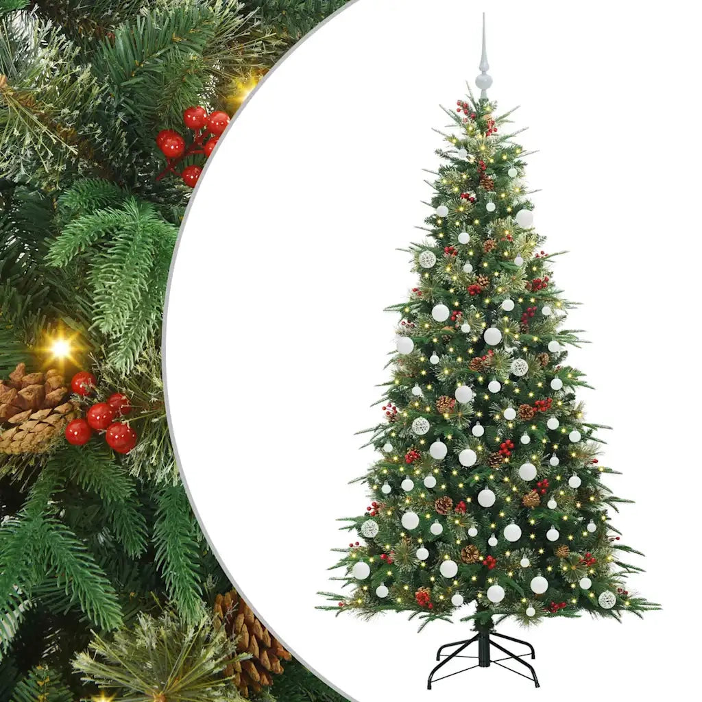 Albero di Natale Artificiale-Albero Natalizio con Rami Pieghevoli Verde 180 cm 599963