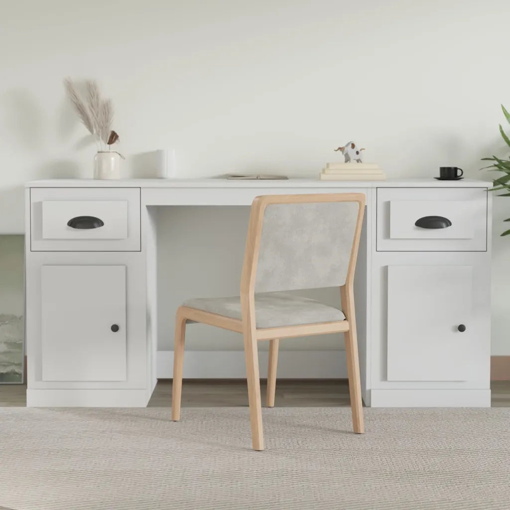 Scrivania con Armadietto Bianco in Legno Multistrato 3185327